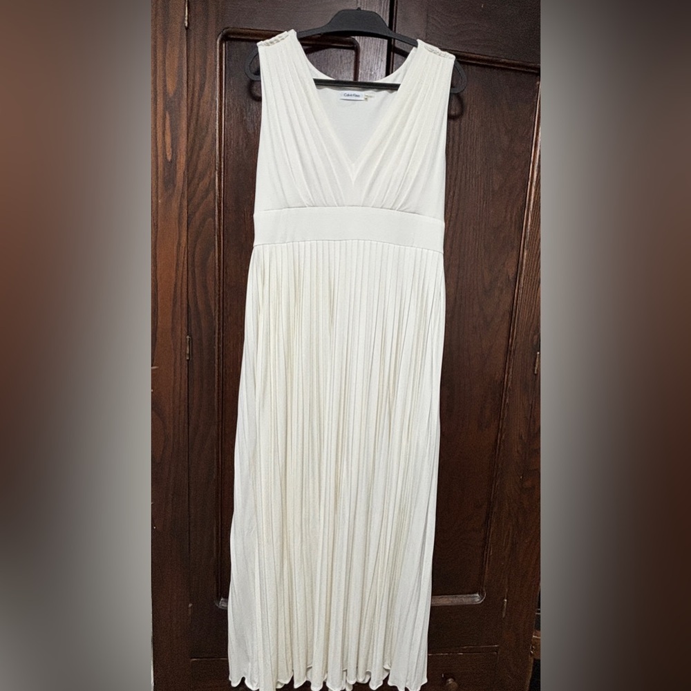 Calvin Klein Long Pleated Dress
